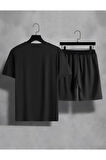 Unisex Believe Baskılı Oversize Bol Kalıp T-shirt Şortlu - Alt Üst Ikili Takım