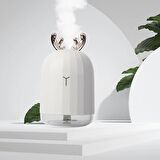 Beyaz Geyik Hava Nemlendirici Ultrasonik Aromaterapi Difüzör Ile Renkli Led Gece Işığı Mini Yağ Difü