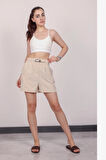 Kadın Taş Kemerli Şort