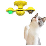 BUFFER® Pet Malzemeleri Vantuzlu Fırıldak Toplu Dönen Şeffaf Depo Tasarım İnteraktif Kedi Oyuncağı
