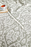 Damask Desenli Jakarl Çift Kişilik Pike Bej