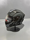 Jk-902 Güneş Vizörlü Çene Açılır Kask H1 GREY