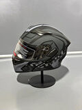 Jk-902 Güneş Vizörlü Çene Açılır Kask H1 GREY