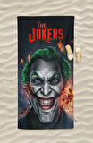 Joker Baskılı Plaj Banyo Havlusu