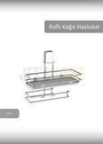 Raflı Kağıt Havluluk Paslanmaz Peçetelik Çelik Banyo Havluluk Düzenleyici Gri