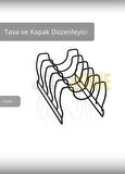 Tava Kapak Düzenleyici Paslanmaz 5 Bölmeli Tabaklık Siyah