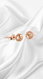 Gümüş 5 mm Pervane Model Füzyon Çivili Top Rose Küpe