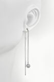 Gümüş 5 mm Zincirli Füzyom Pervane Model Top Küpe