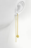 Gümüş 5 mm Zincirli Füzyom Pervane Model Gold Top Küpe