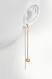 Gümüş 5 mm Zincirli Füzyom Pervane Model Rose Top Küpe