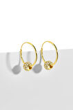 Gümüş 14 mm zirkon taşlı toplu halka gold küpe