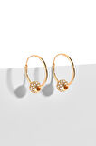 Gümüş 14 mm zirkon taşlı toplu halka rose küpe