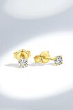 Gümüş 3 mm Tek Zirkon Taşlı Çivili Küpe