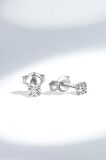 Gümüş 3 mm Tek Zirkon Taşlı Çivili Küpe