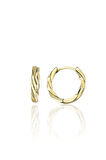 Gümüş 925 Ayar 17 Mm Burgu Halka Model Gold Küpe