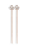 Gümüş 925 Ayar 7 Cm Trapez Zirkon Taşlı Zincirli Rose Küpe