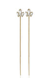 Gümüş 925 Ayar 7 Cm Trapez Zirkon Taşlı Zincirli Gold Küpe