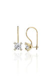 Gümüş 925 Ayar 5 mm Yıldız Zirkon Taşlı Gold  Küpe
