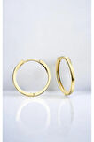 Gümüş 925 Ayar  2,5 cm Halka Gold Küpe