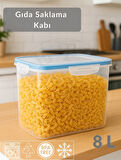 Vakumlu Saklama Kabı Hava Almaz BPA Free Kilitlenebilir Büyük Gıda Saklama Kabı 8 L