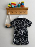 JUNİES BABY DİNOZOR BASKILI YAZLIK ERKEK BEBEK ŞORTLU 2 Lİ TAKIM