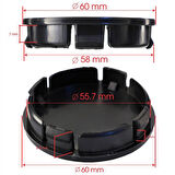 Smart Damla Geçme Jant Göbek Kapağı 4’lü Set 55/58mm