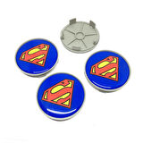 Superman Damla Geçme Jant Göbeği Gri Mavi 4'lü 65/68mm