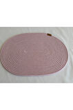 Jüt Amerikan Servis Sofra Altlığı, Masa Dekoru Supla Oval Açık Pembe 30x40 8li