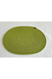 Jüt Amerikan Servis Sofra Altlığı, Masa Dekoru Supla Oval Fıstık Yeşil 30x40 4lü