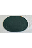 Jüt Amerikan Servis Sofra Altlığı, Masa Dekoru Supla Oval Koyu Yeşil 30x40 8li