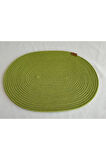 Jüt Amerikan Servis Sofra Altlığı, Masa Dekoru Supla Oval Fıstık Yeşil 30x40 8li