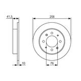 FREN DİSK TAKIM KİA CERATO 04-10/ HYUNDAİ ELANTRA 01-07 ARKA DÜZ 258-4  /0986479S57