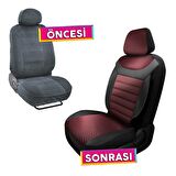 NiCe Shop Renault Clio  3 Uyumlu Koltuk Kılıfı Stone Serisi - Kırmızı