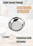 Çelik Yemek Tabağı 17,2 cm Paslanmaz Çelik Tabak