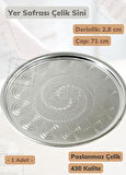 Yer Sofrası Sini 71 cm Çelik Tepsi Tepsi Paslanmaz