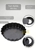 Mini Boy Tart Kalıbı Çıkartılabilir Tabanlı Turta Kalıbı Karbon Çelik Kek Kalıbı 10 cm