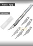 Pasta Dekor Bıçağı Kretuar Süsleme Bıçağı Alüminyum Saplı Gravür Bıçağı Yedek Başlıklı 14,5 cm