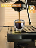 4’lü Set Espresso Bardağı  80 ml Kahve Bardağı Çift Cidarlı Bardak Viski Bardağı