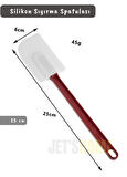 Silikon Spatula Karıştırma Spatulası Sıyırma Spatulası Isıya Dayanıklı Asma Delikli Küçük Boy 25 cm