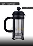 Cam French Press Kahve Demleme Paslanmaz İç Yapı Siyah 350 ml