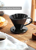 V60 02 Seramik Dripper Kahve Demleme Ekipmanı Aparatı Siyah