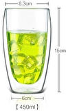 450 ml Çift Camlı Bardak Çift Cidarlı Cam Bardak