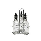 3’lü Set Yağdanlık Takımı Cam Yağlık Sirkeli 200 ml