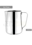 Süt Potu Paslanmaz Süt Köpürtme Sürahisi Çelik Pitcher 1000 ml