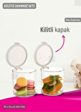 2’li Kilitli Silindir Kavanoz Seti Erzak Kabı Hava Sızdırmaz 0,65 litre x 2 BPA FREE
