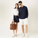 LAMPAGO Unisex Polo Yaka T-shirt