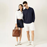 LAMPAGO Unisex Polo Yaka T-shirt