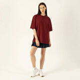 LAMPAGO Unisex Oversize Bisiklet Yaka T-shirt