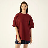 LAMPAGO Unisex Oversize Bisiklet Yaka T-shirt