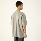 LAMPAGO Unisex Oversize Bisiklet Yaka T-shirt